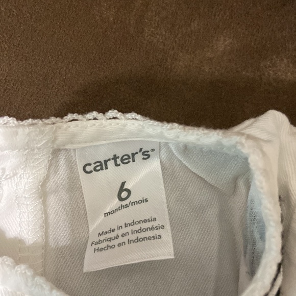Carter’s white tunic with black embroidery and black leggings size 6M - Picture 4 of 9
